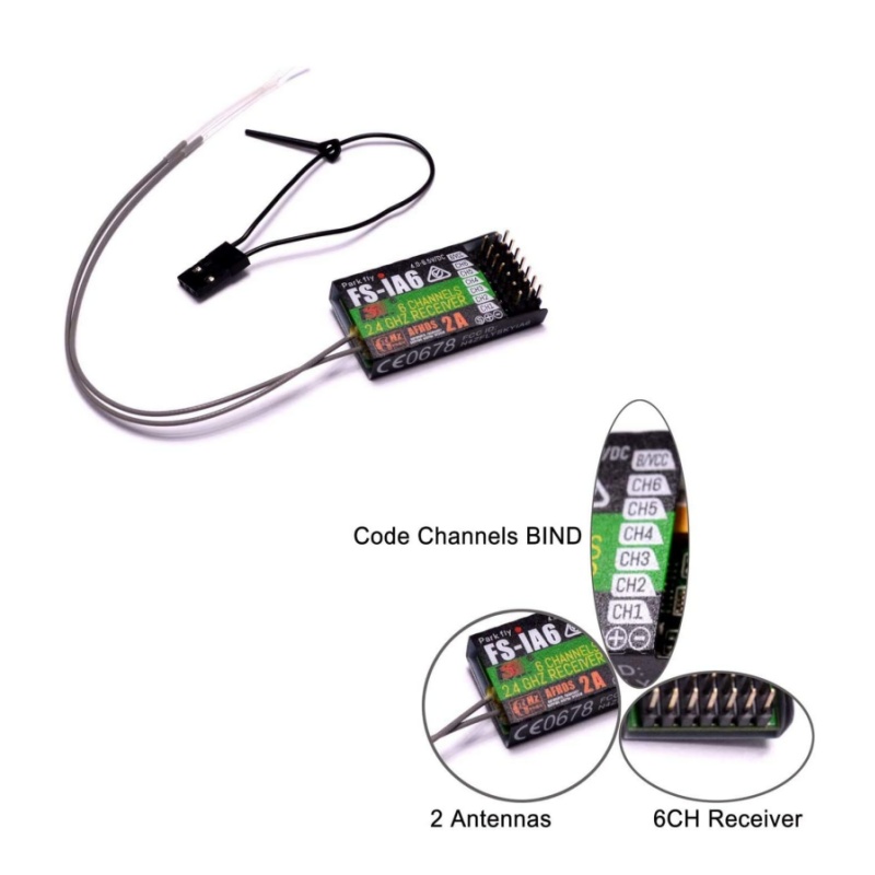 Drone Receiver - Flysky FS-IA6 Receiver 6CH Dual Antenna