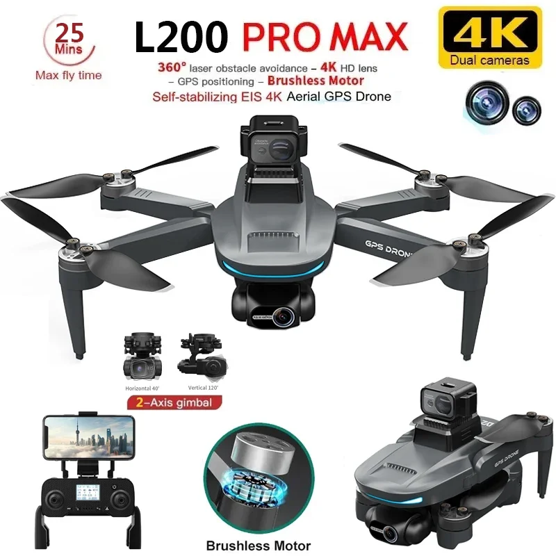 L200 PRO MAX Drone 4K 2-Axis P - Drone Gimbal ulasan dan harga