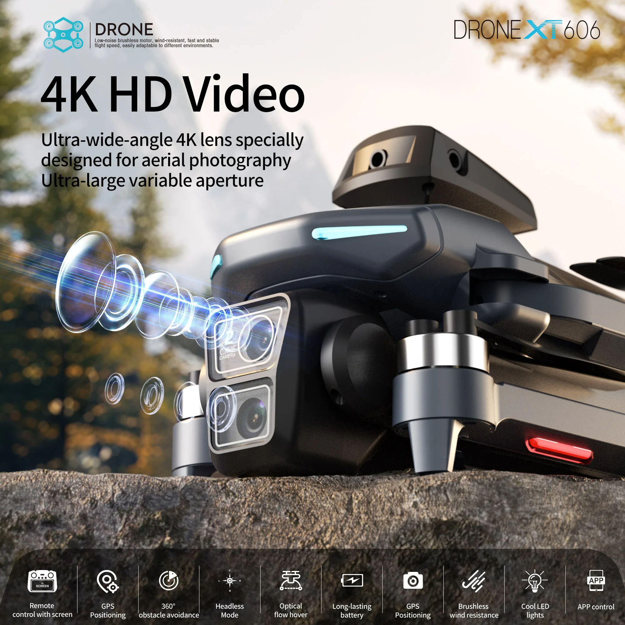 Lenovo XT606 Drone Professiona - Drone Gps Mount ulasan dan harga