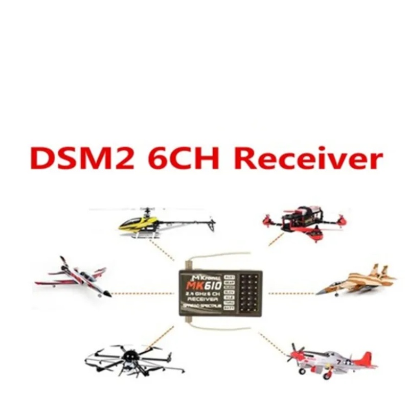 DSM2 MK610 AR6100 2.4G 6CH RC  - Drone Battery ulasan dan harga