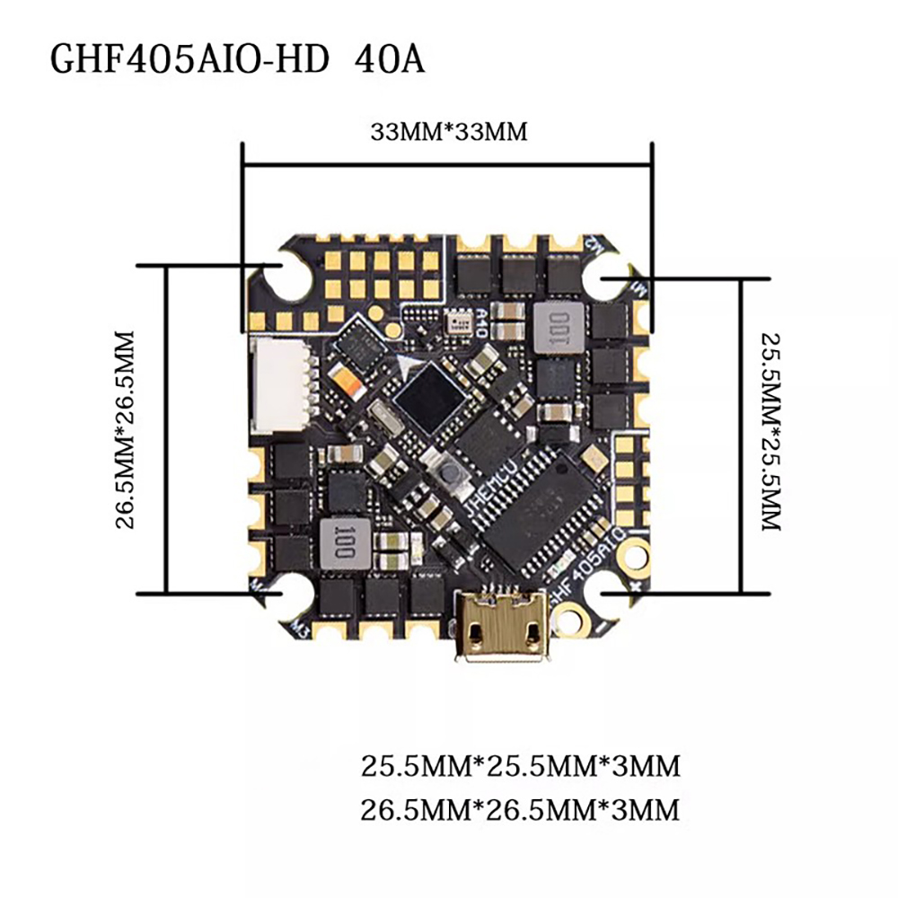 JHEMCU GHF405AIO-HD 40A AIO Fl - Drone Esc ulasan dan harga