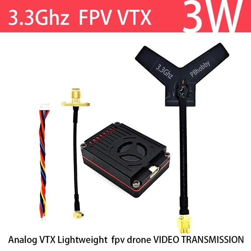3.3GHz FPV VTX/VRX  3W Analog  - Drone Transmitter ulasan dan harga