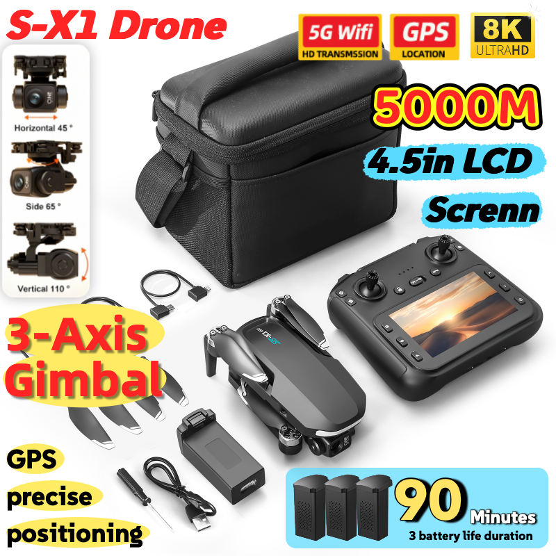 S-X1 MAX GPS Drone with 3-Axis - Drone Gps Mount ulasan dan harga