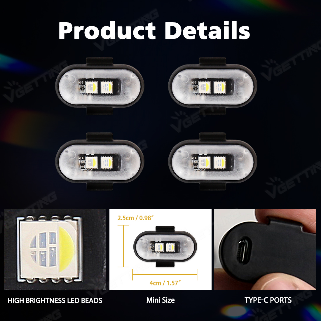 4Pcs Mini Drone Strobe Light 8 - Drone Led Light ulasan dan harga