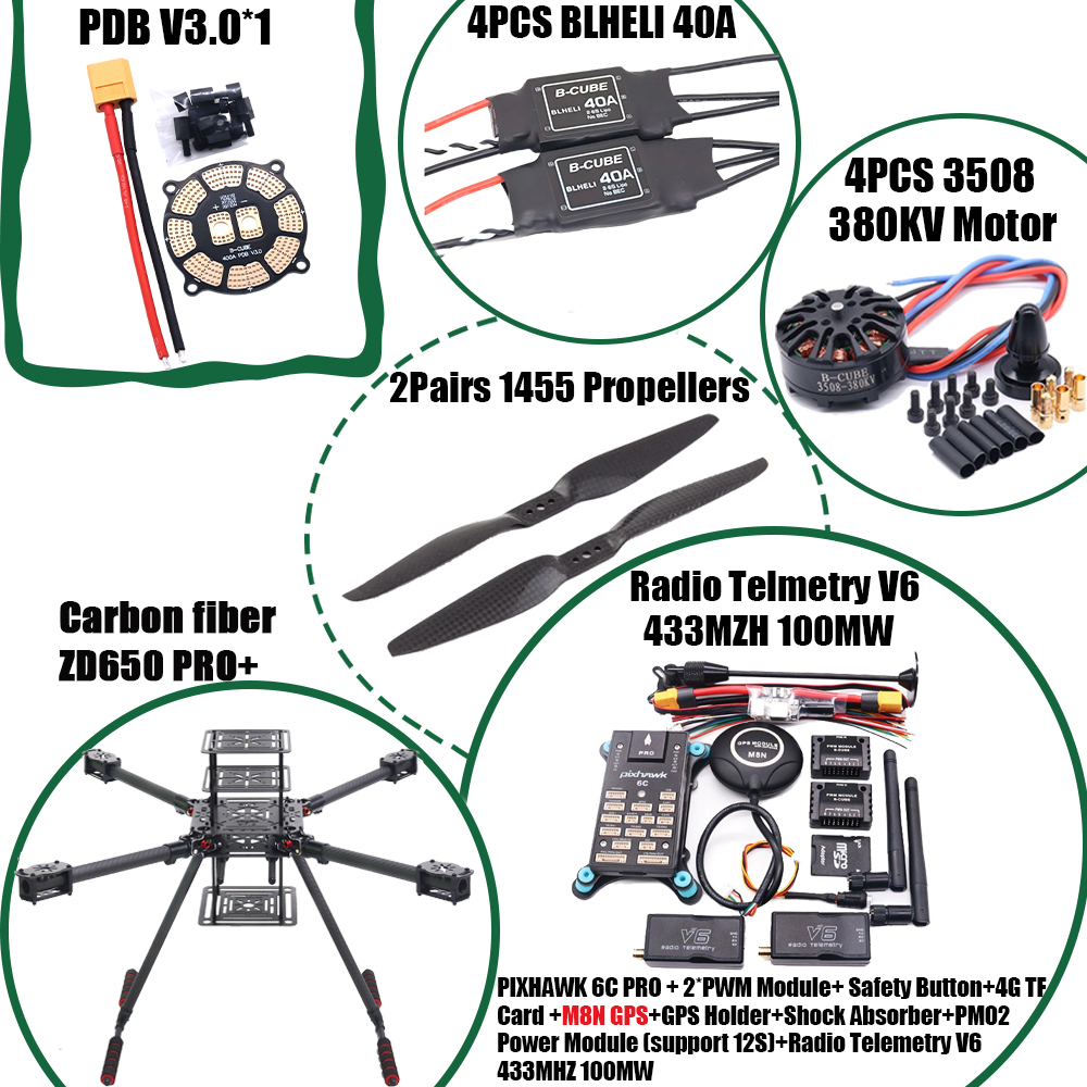 RCtoSky ZD650 PRO+ 650mm Ardup - Drone Compass ulasan dan harga