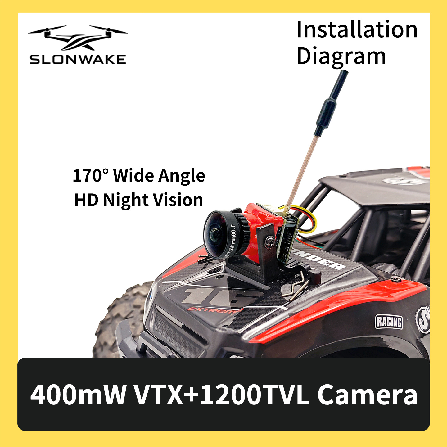 SLONWAKE 5.8G 48CH FPV 400mw V - Drone Frame ulasan dan harga