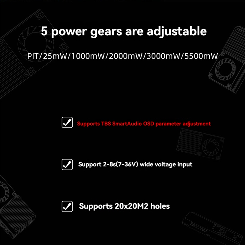 5.8G 5.5W VTX 64CH High Power  - Drone Transmitter ulasan dan harga
